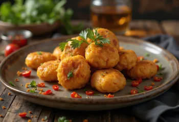 Bara donat kacang Afrika Barat disajikan