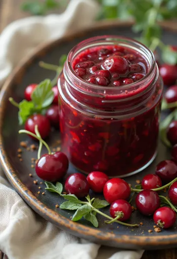Saus blueberry cabai disajikan