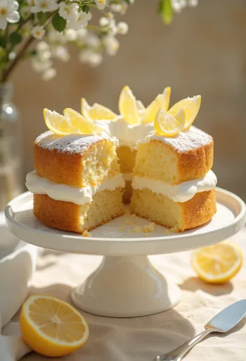 Kue lemon disajikan