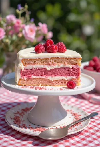 Irisan kue ombre bebas gluten