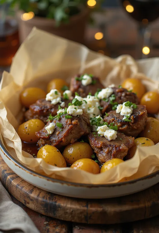 Lamb Kleftiko, daging domba panggang lambat Yunani dengan sayuran