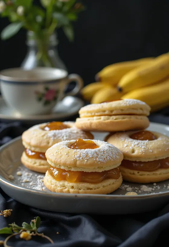 Linzer lemon pisang disajikan