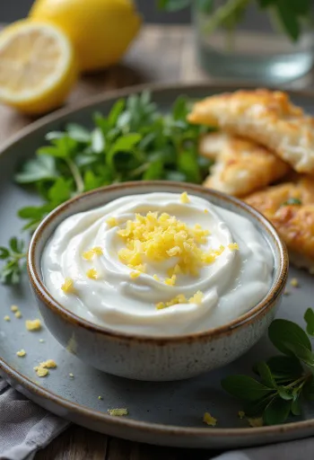 Saus Krim Asam Lemon disajikan