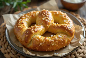 Pretzel parmesan baru dipanggang