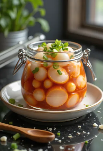 Chonggak Kimchi, kimchi lobak kecil utuh makanan korea segar