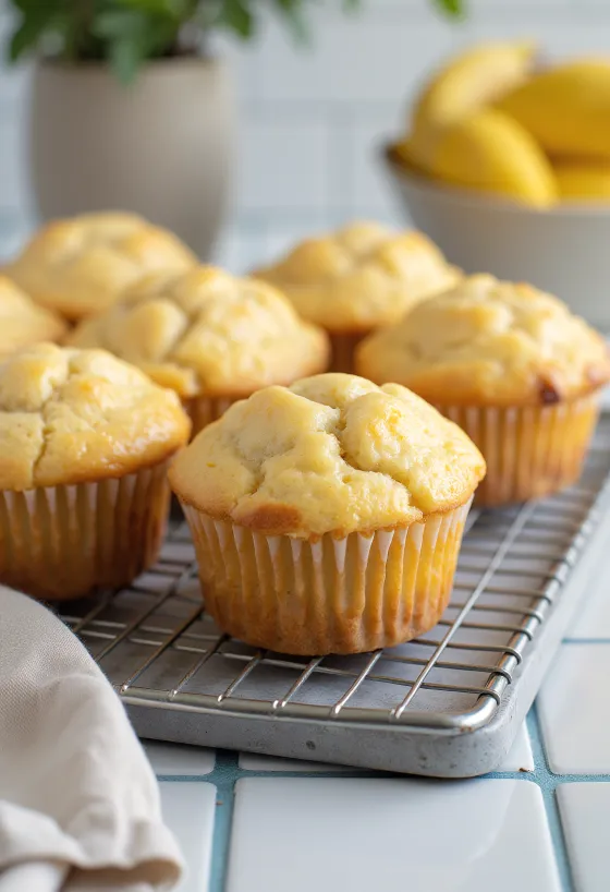 Muffin lemon pisang disajikan