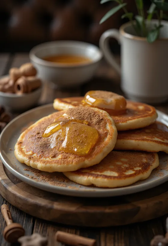 Pancake kue jahe baru dipanggang