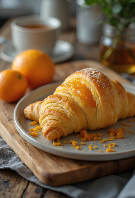 Croissant jeruk disajikan