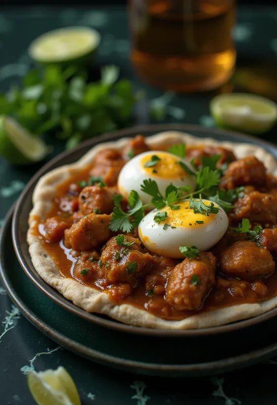 Doro Wat semur ayam Ethiopia disajikan