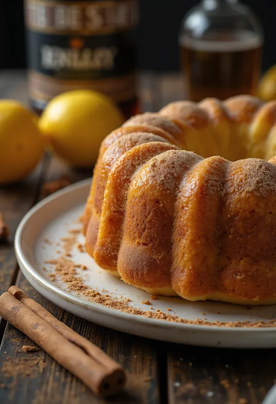 Bolu kuglof lemon kayu manis disajikan