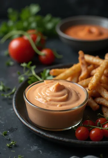 Mayones sriracha pedas disajikan
