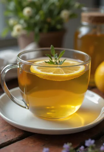 Teh bunga linden disajikan segar