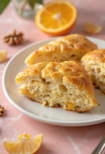 Scone kenari jeruk disajikan