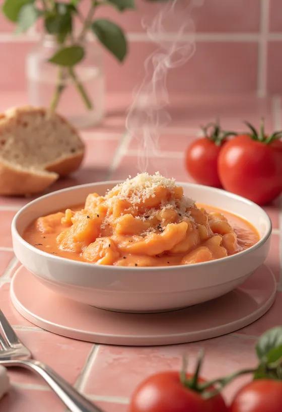Saus tomat rosemary krim disajikan