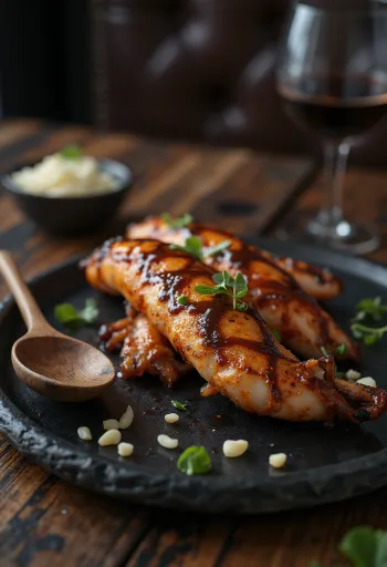 Cumi panggang BBQ disajikan