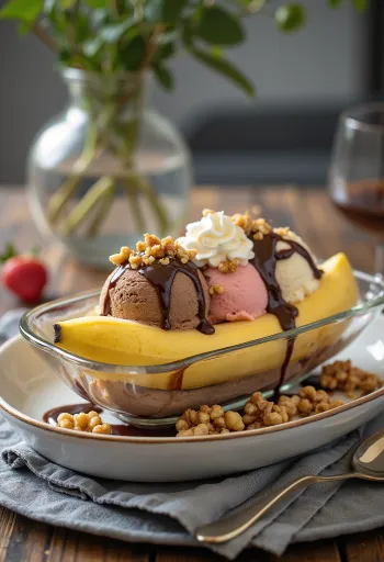 Banana split disajikan