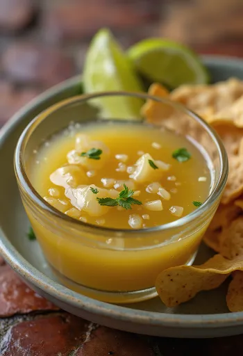 Saus jeruk nipis tequila disajikan