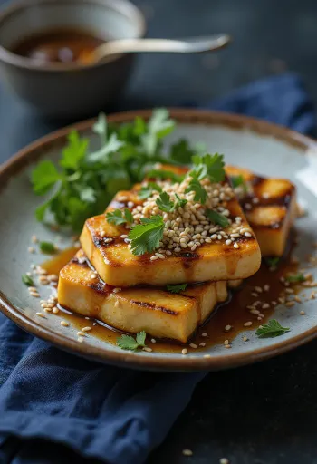 Tahu bakar dengan saus jahe