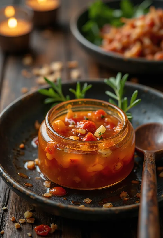 Saus cabai manis disajikan dalam mangkuk kecil