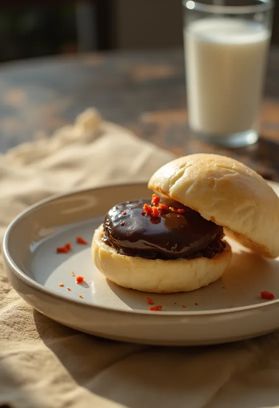 Bao bun cokelat cabai disajikan