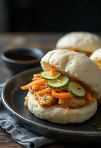 Bao bun ayam jahe bawang putih disajikan