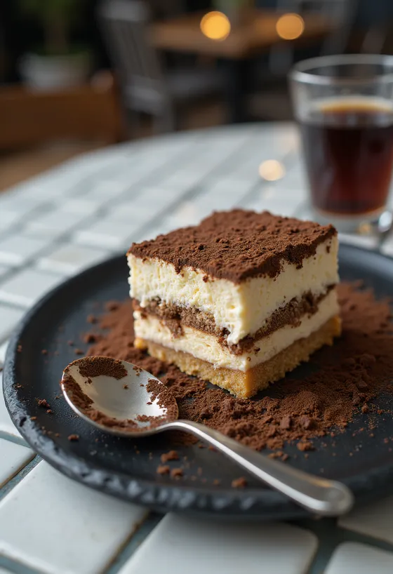 Kue tiramisu fluffy ditaburi kakao