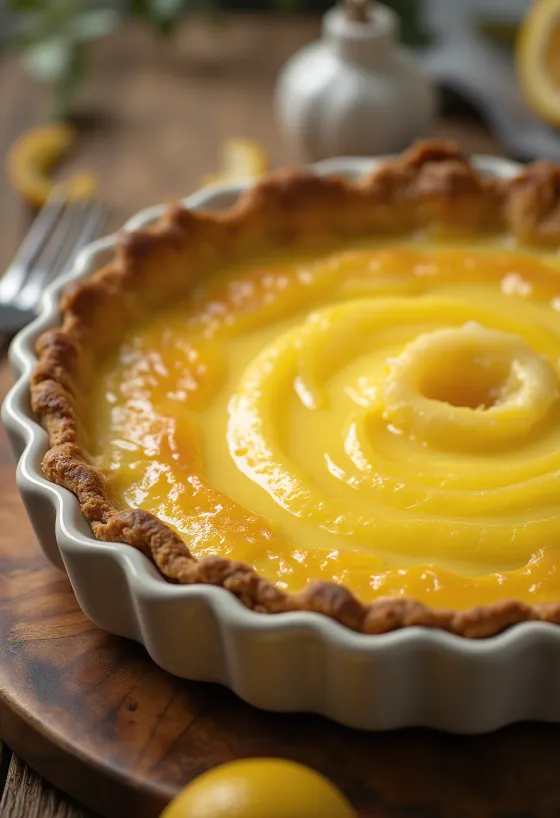 Pai lemon jeruk disajikan
