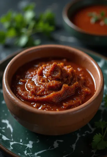 Saus bumbu Berbere disajikan dengan hidangan panggang