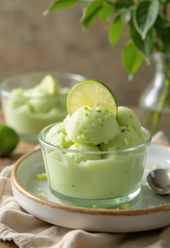 Parfait jeruk nipis disajikan