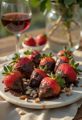 Stroberi panggang BBQ celup cokelat