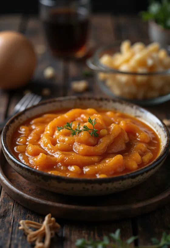 Saus pedas Mitmita disajikan dengan roti injera