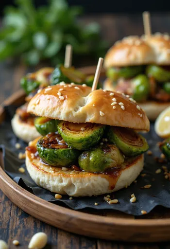 Bao bun brussels sprout panggang disajikan