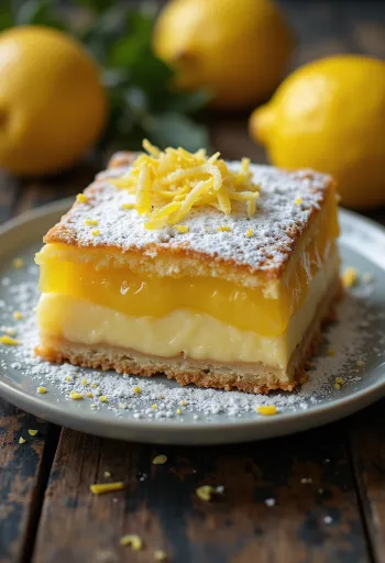 Potongan lemon dihias dengan gula halus