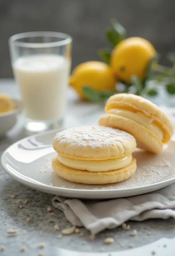 Linzer lemon vanila disajikan