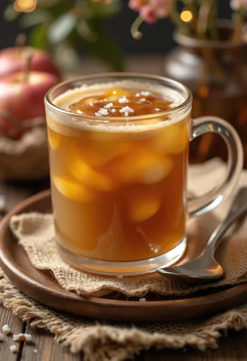 Cider apel karamel disajikan