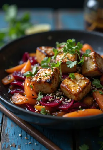 Wok tahu bakar dengan bit