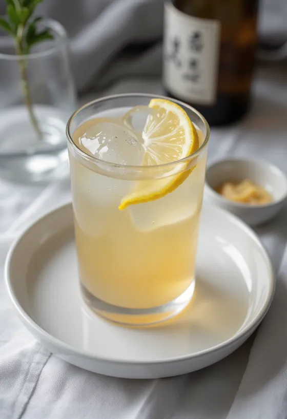 Cider berbasis sake Jepang disajikan dalam gelas