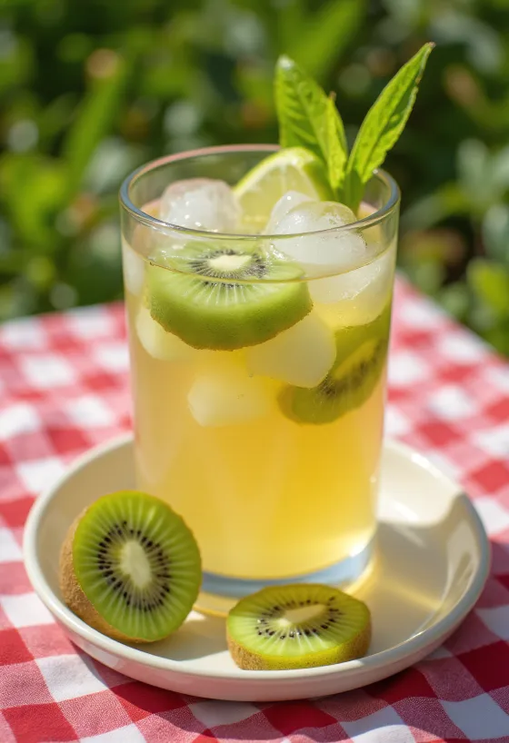 Es cider kiwi disajikan segar