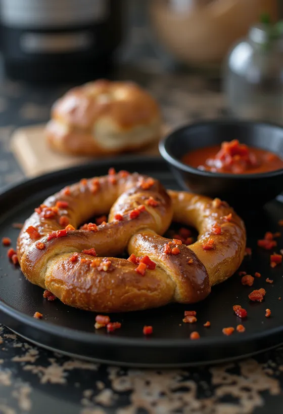Pretzel cabai baru dipanggang