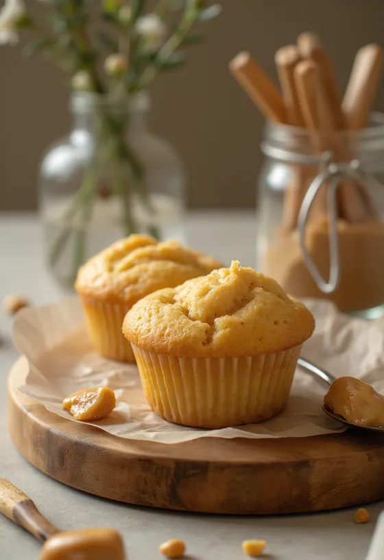 Cupcake Selai Kacang disajikan