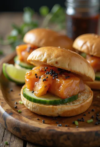 Bao bun salmon jahe disajikan