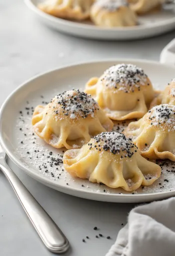 Dumpling biji poppy Hungaria disajikan