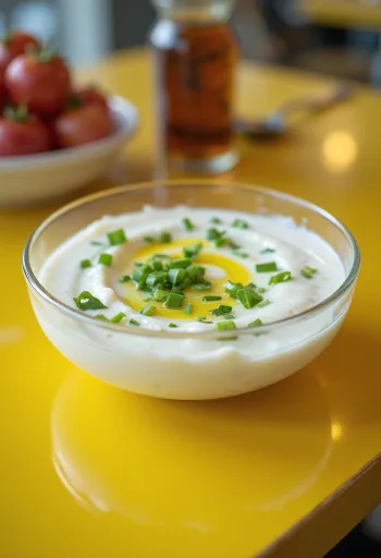 Saus yoghurt Turki disajikan