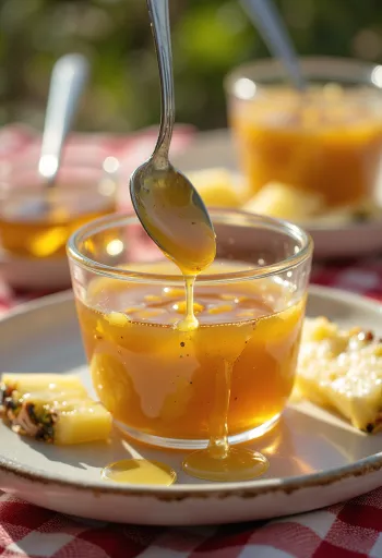 Glasir madu nanas disajikan
