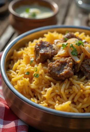 Biryani Kambing, hidangan nasi berempah gaya India