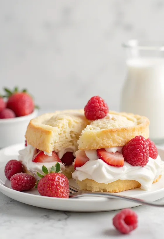 Kue krim sederhana disajikan