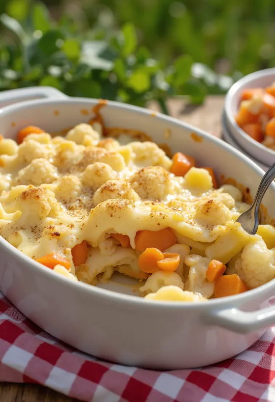 Kembang kol panggang sayuran disajikan