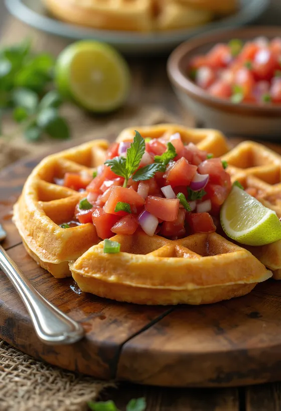 Wafel salsa dengan tomat segar