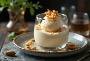 Parfait likur almond disajikan