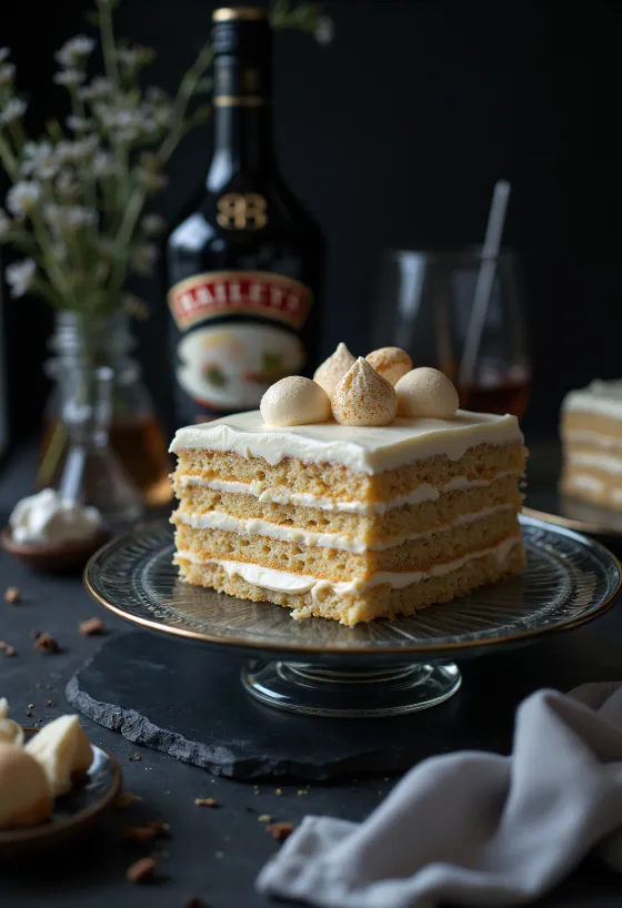 Kue krim Baileys disajikan